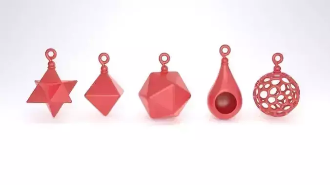 Various shapes christmas decoration 3D print model