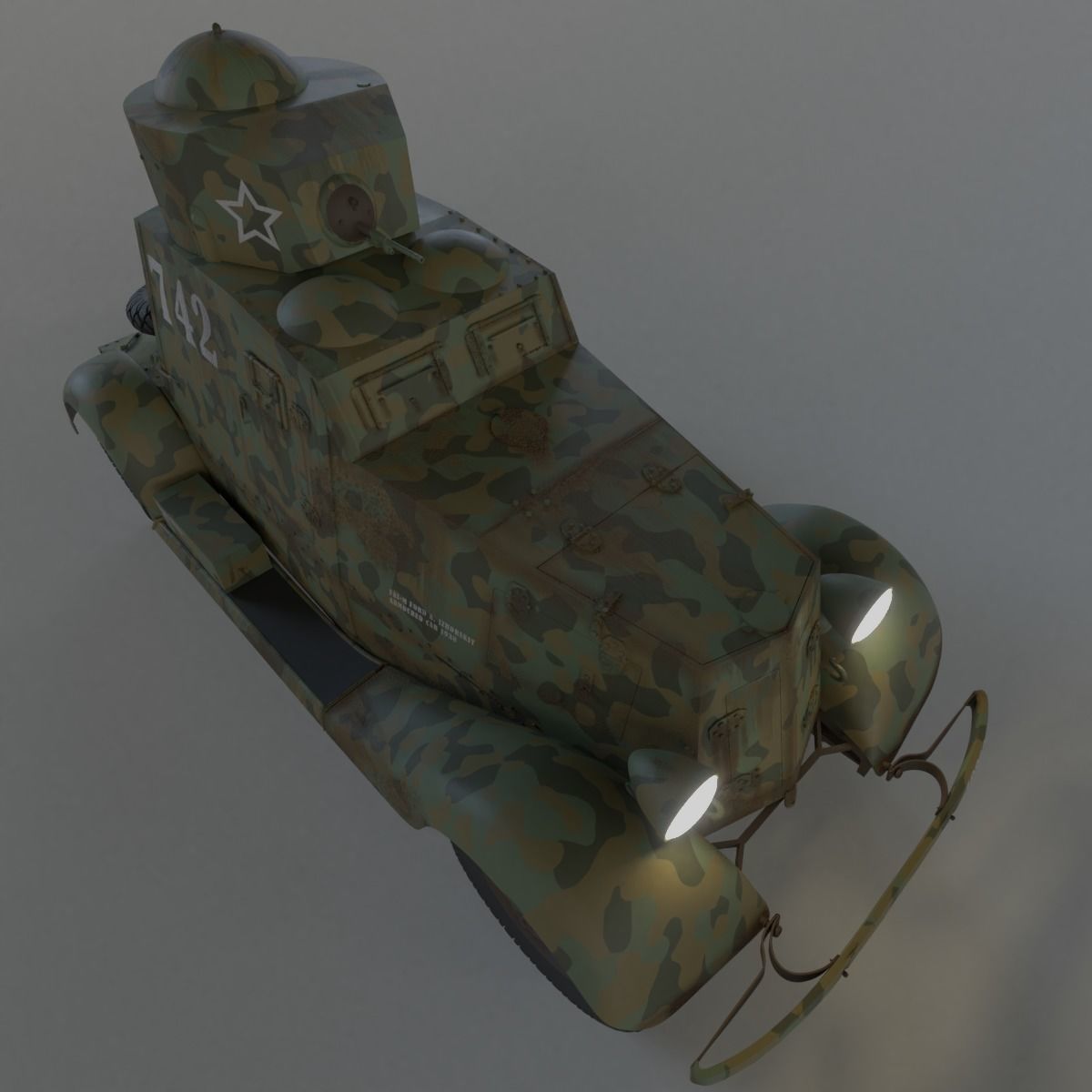 Armoured Car FAI-M Low-poly 3D model_1