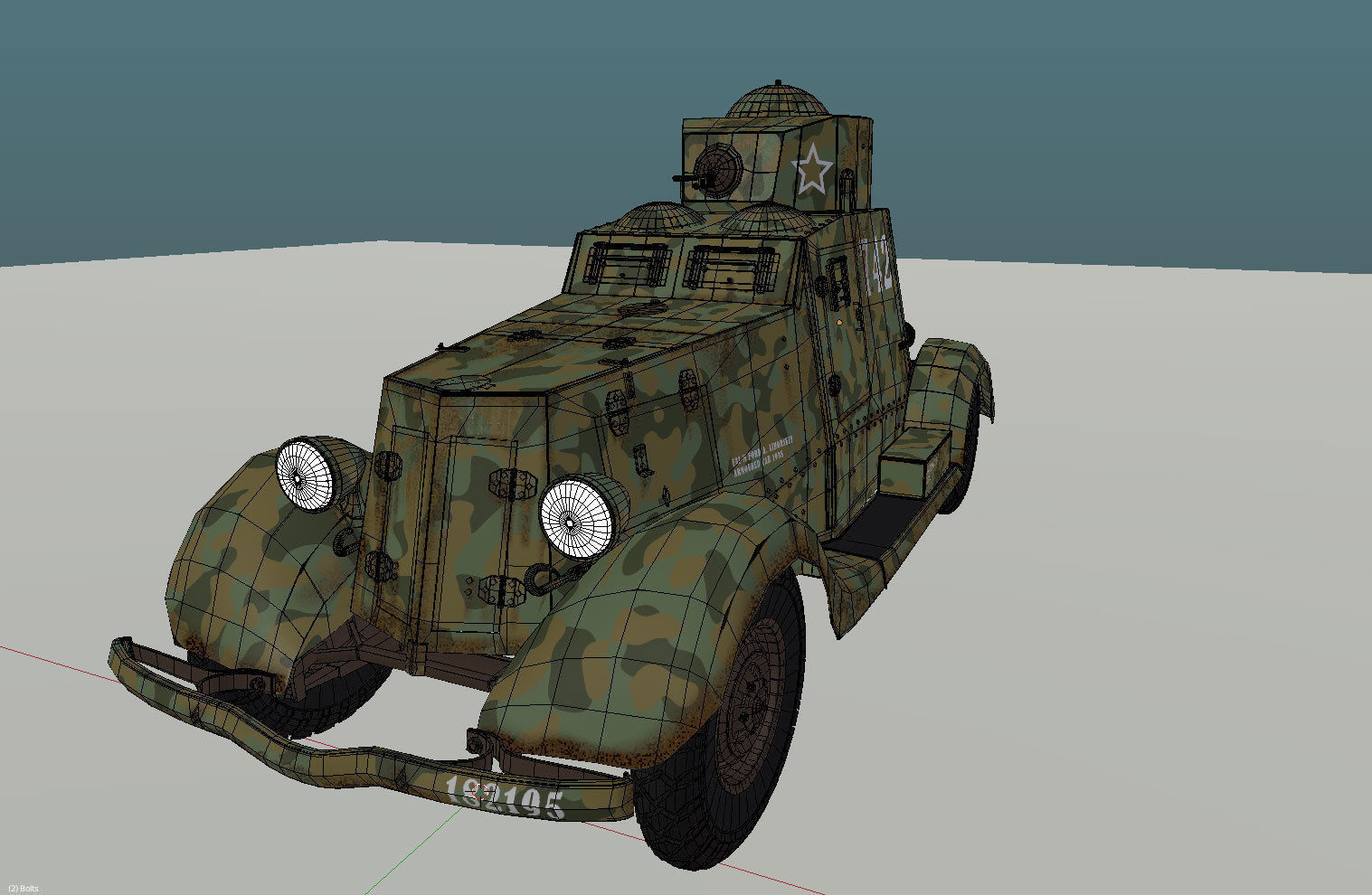 Armoured Car FAI-M Low-poly 3D model_11
