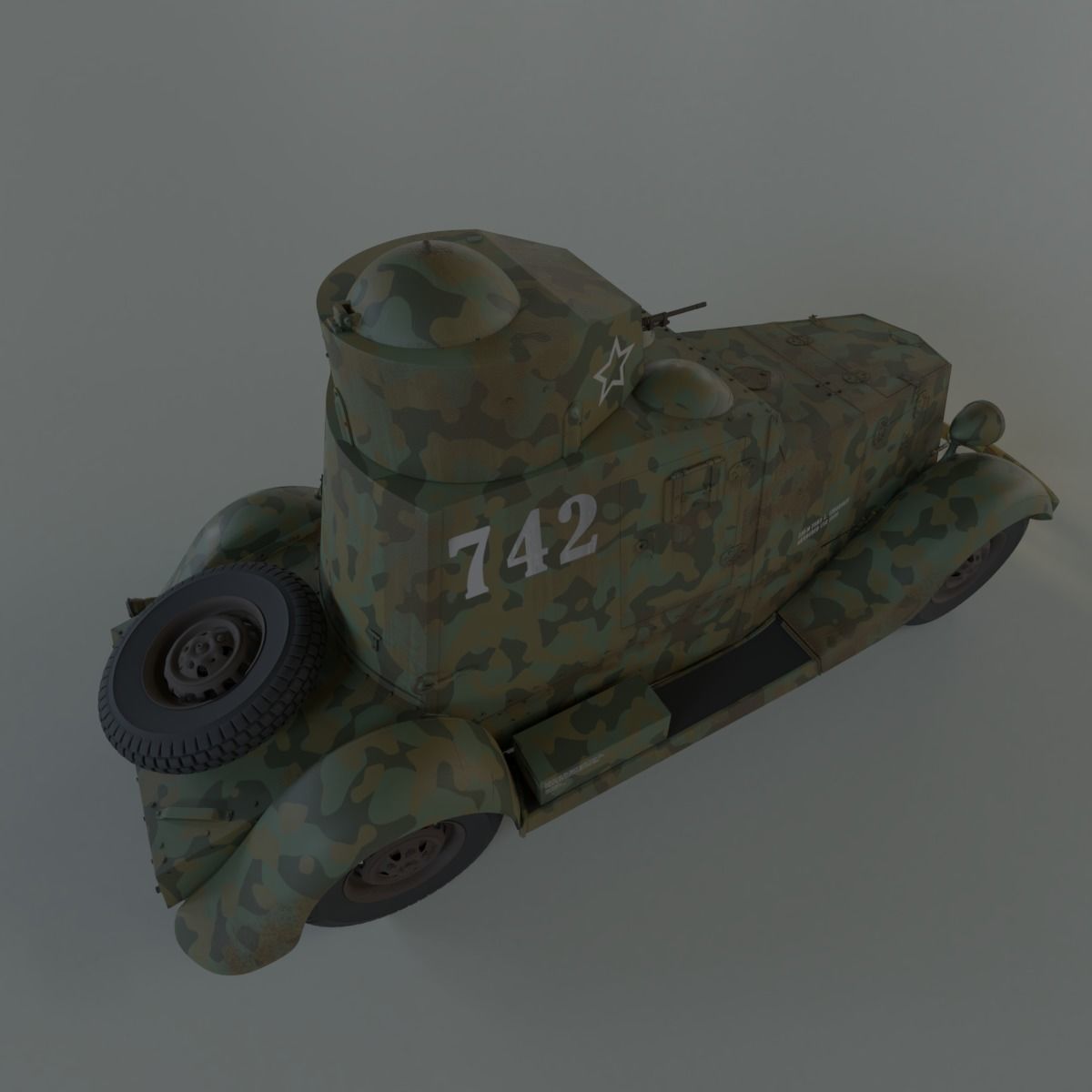 Armoured Car FAI-M Low-poly 3D model_2