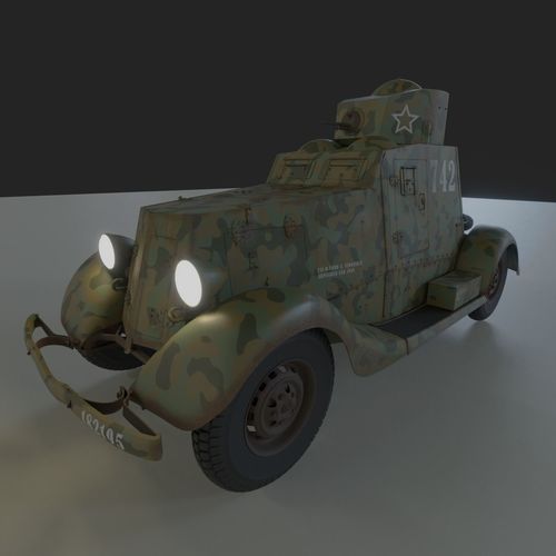 Armoured Car FAI-M Low-poly 3D model