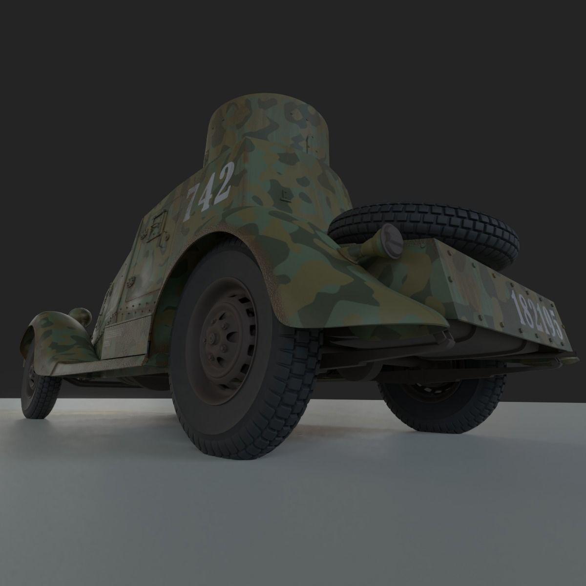 Armoured Car FAI-M Low-poly 3D model_5