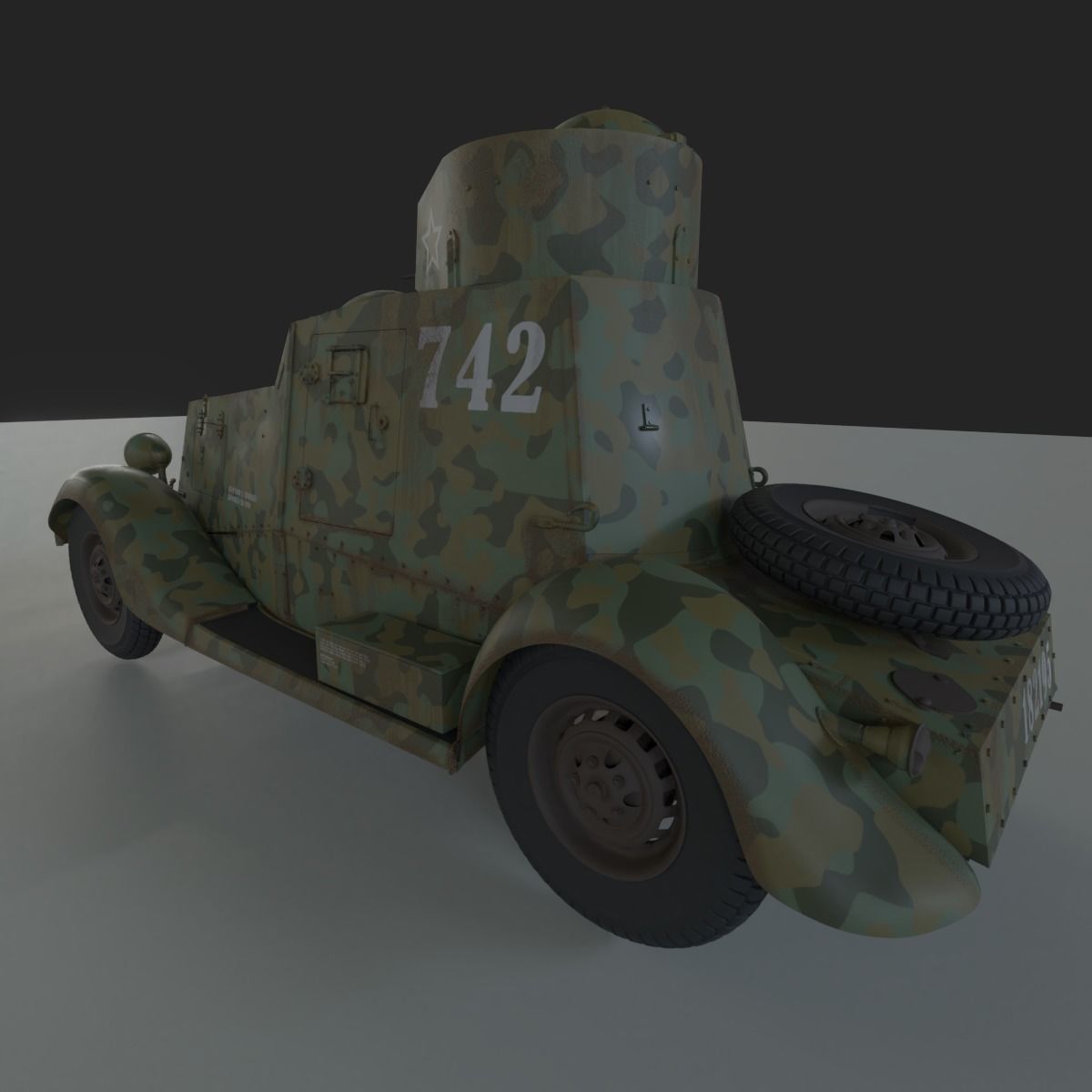 Armoured Car FAI-M Low-poly 3D model_4