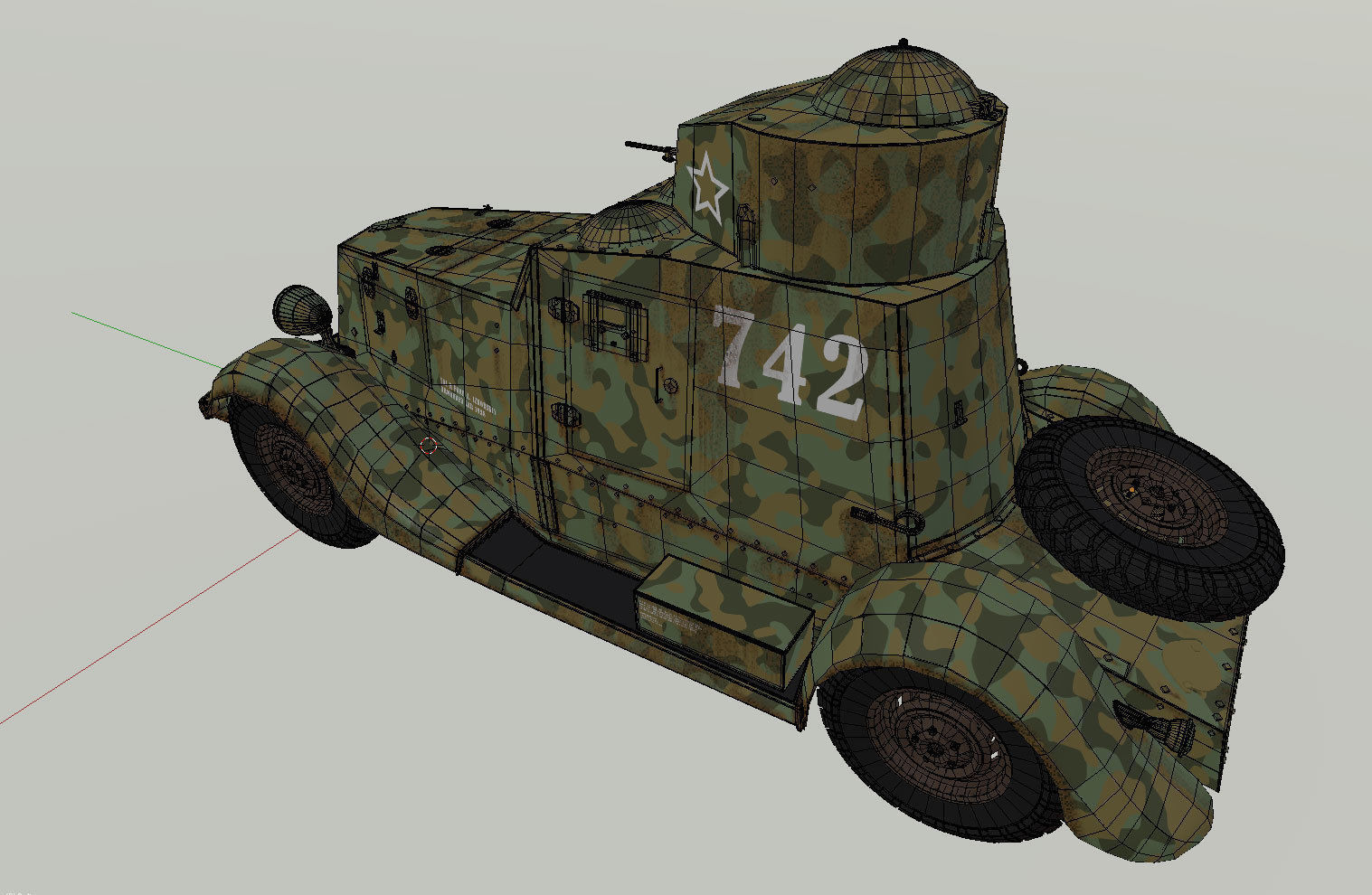 Armoured Car FAI-M Low-poly 3D model_10