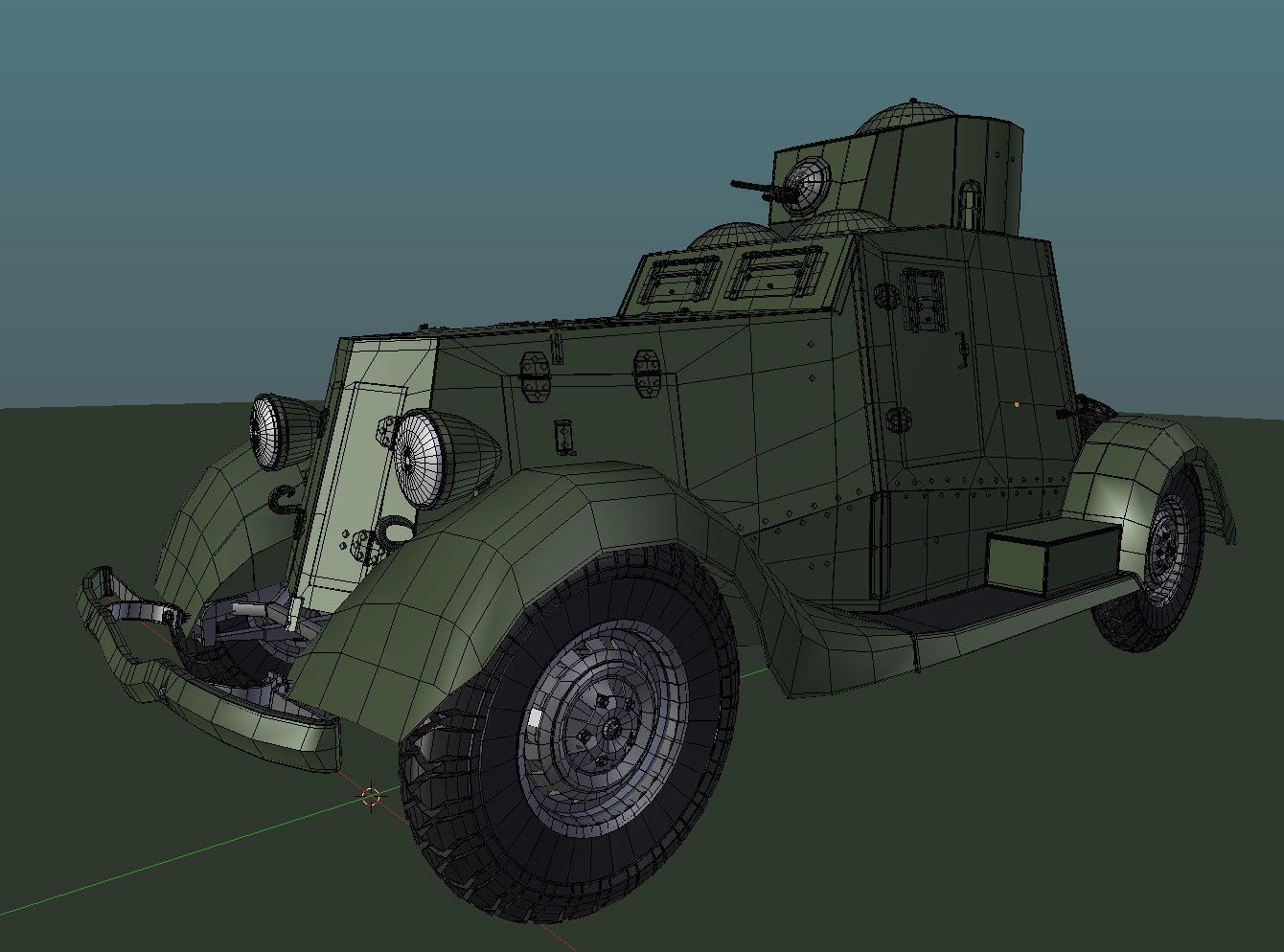 Armoured Car FAI-M Low-poly 3D model_8