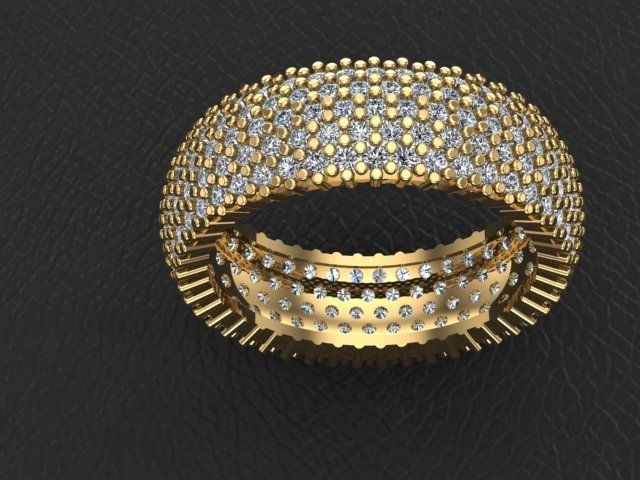 5 rows of wedding rings  3D print model_1