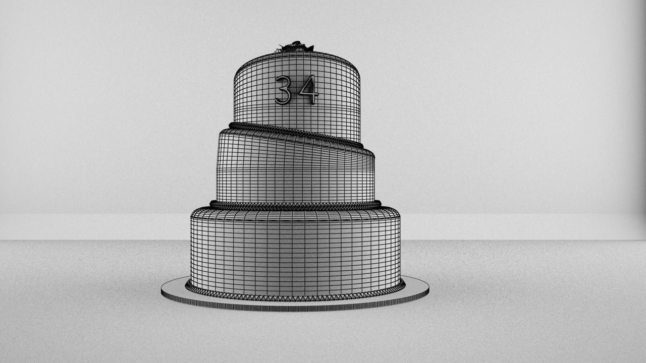 Birthday cake Free 3D model_4