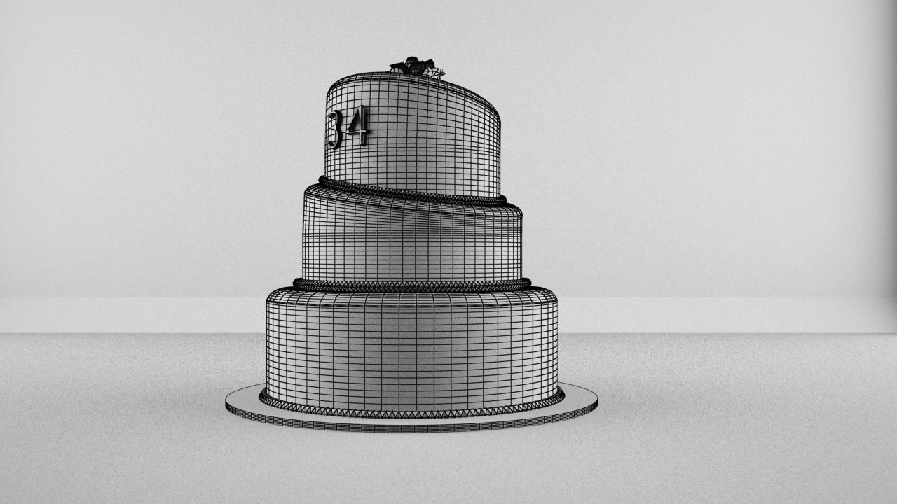 Birthday cake Free 3D model_5
