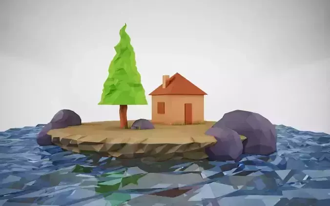 Low Poly Floating Island 
