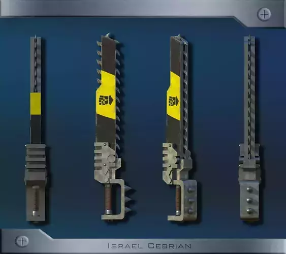 Warhammer ChainSword Free low-poly 3D model