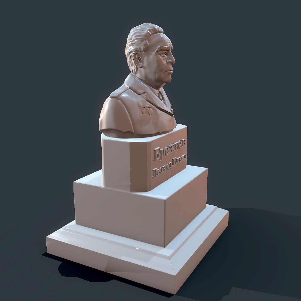 Sculpture of Brezhnev Leonid Ilyich 3D print model_3