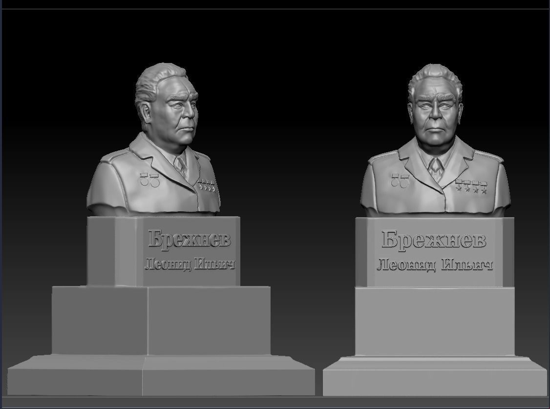 Sculpture of Brezhnev Leonid Ilyich 3D print model_13