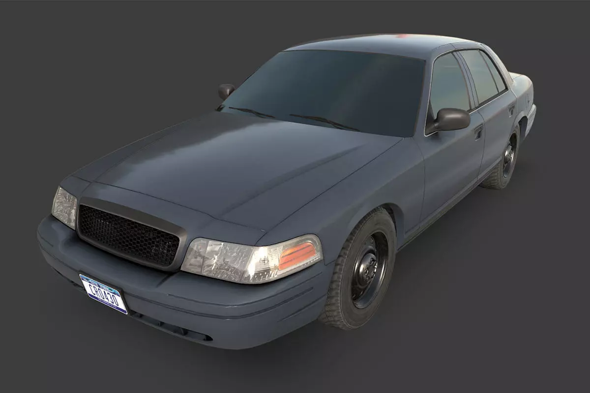 Generic Sedan Low-poly 3D model_0