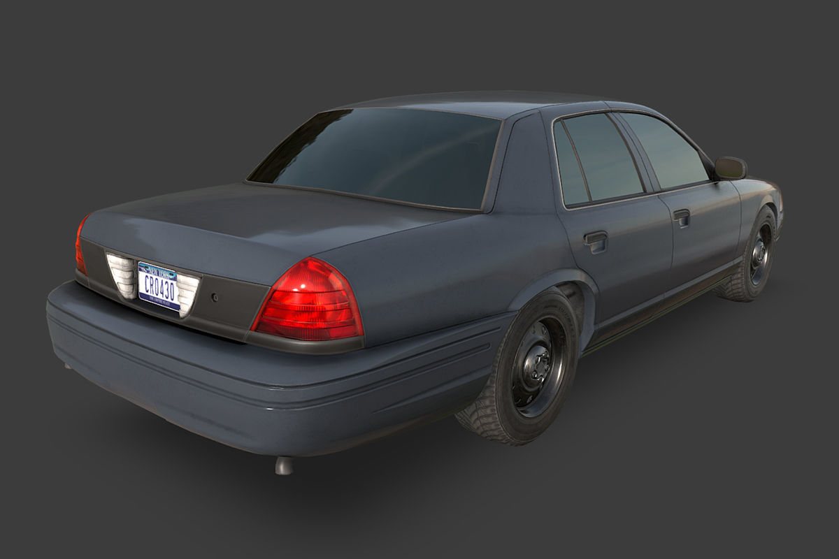 Generic Sedan Low-poly 3D model_3