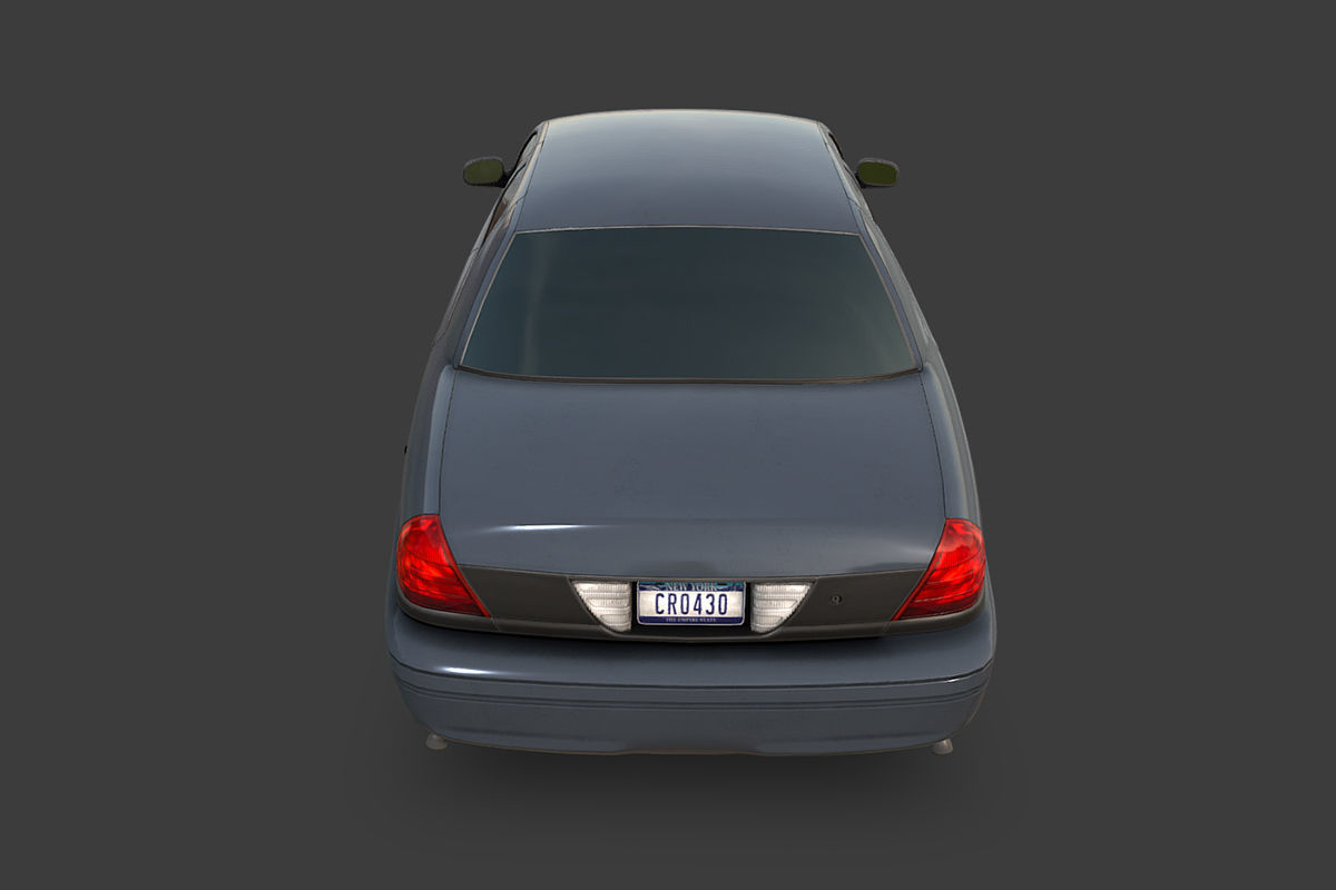 Generic Sedan Low-poly 3D model_5