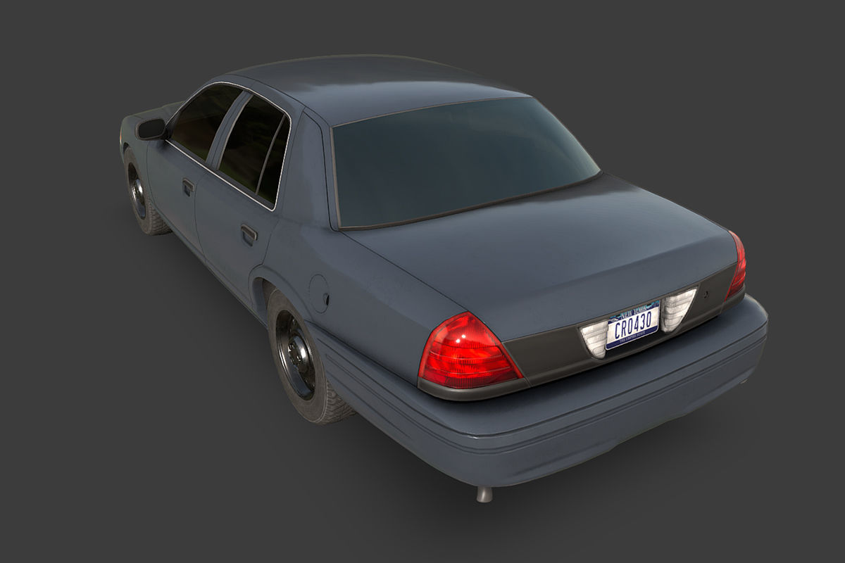 Generic Sedan Low-poly 3D model_1