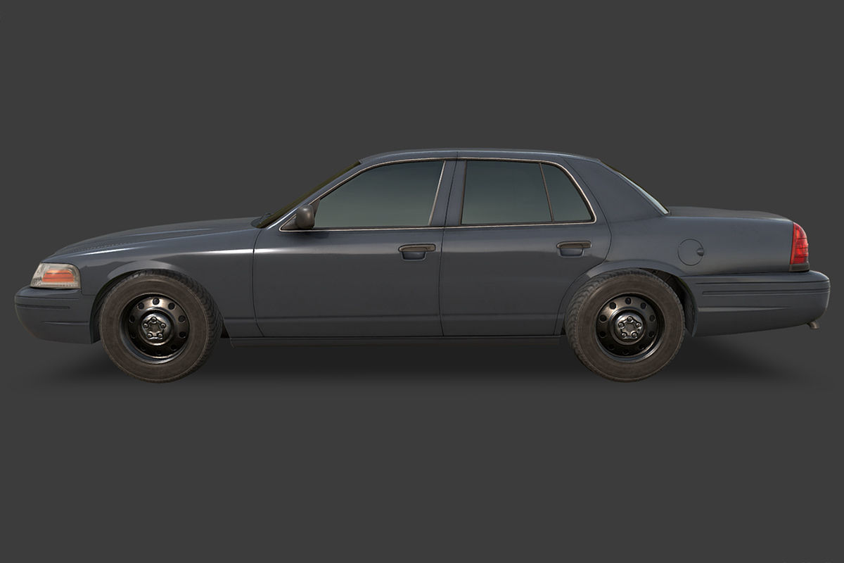 Generic Sedan Low-poly 3D model_4