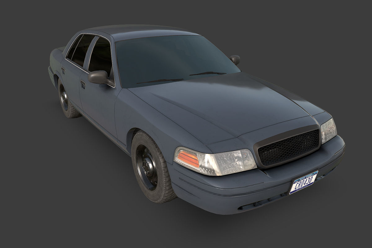 Generic Sedan Low-poly 3D model_2