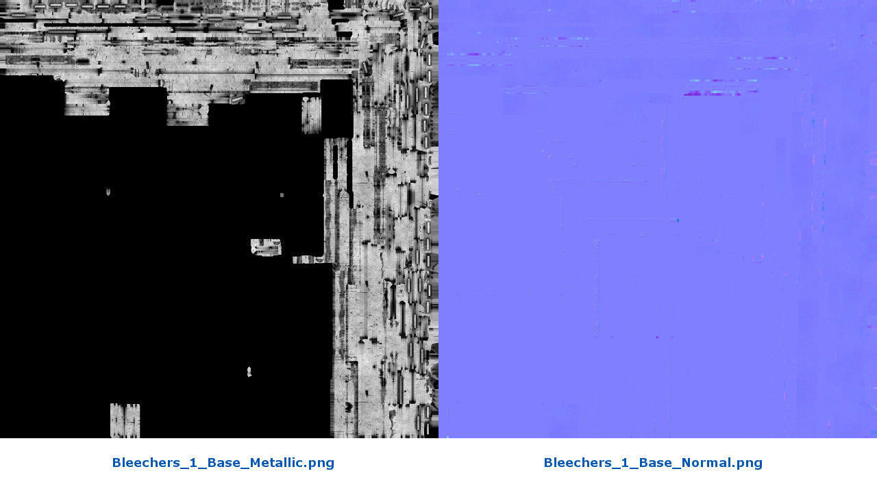 Bleachers 1 set of metal benches Low-poly 3D model_8