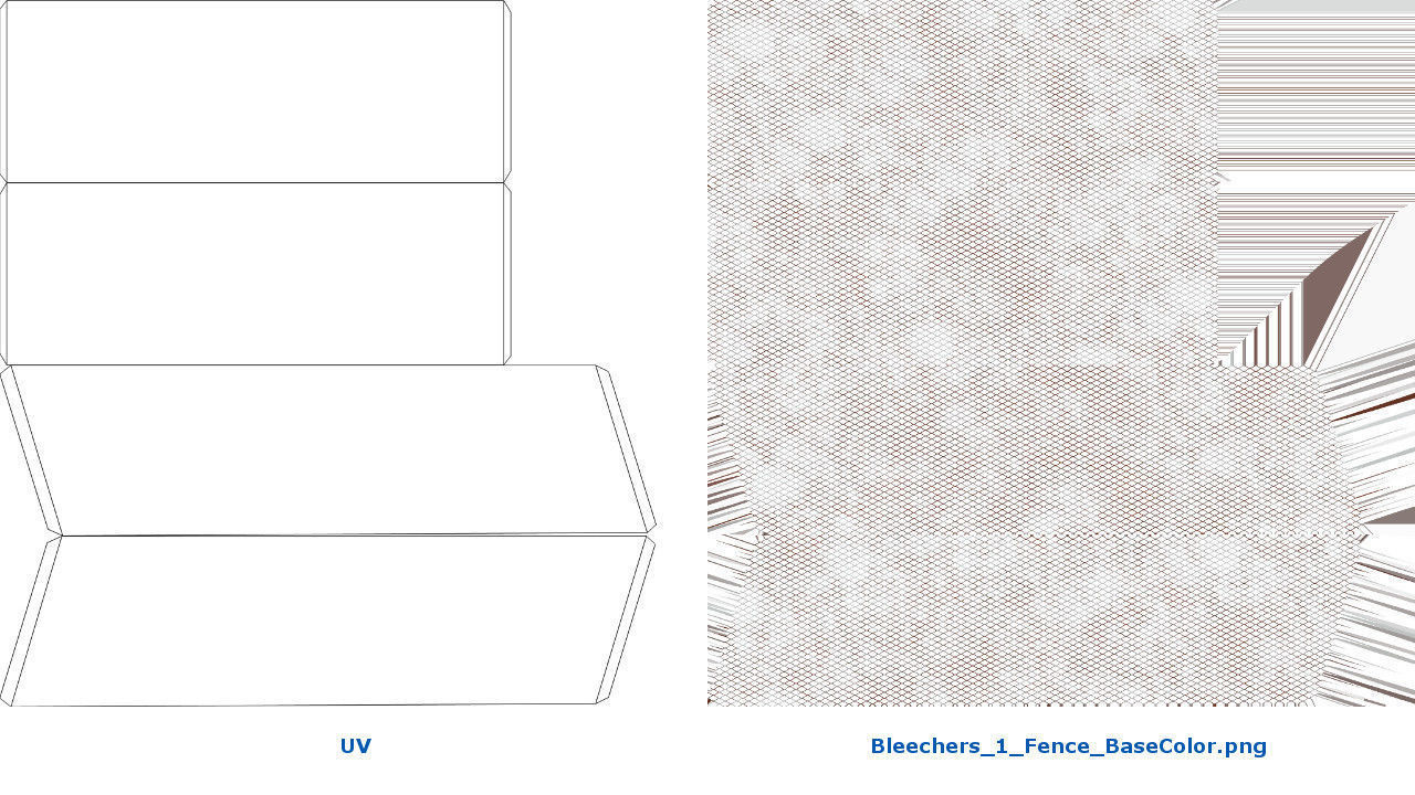 Bleachers 1 set of metal benches Low-poly 3D model_10