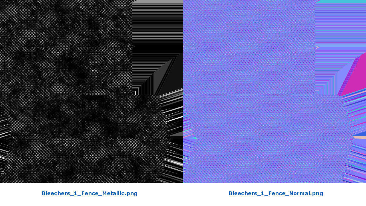 Bleachers 1 set of metal benches Low-poly 3D model_11