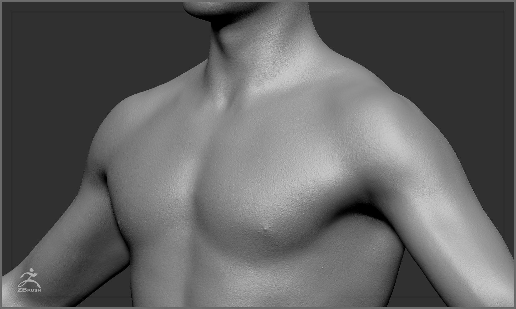 Average Male Body Basemesh 3D model_5