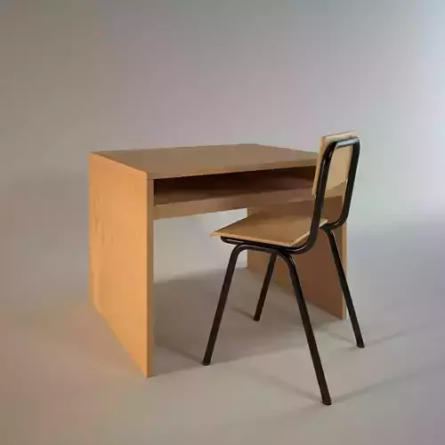 Classroom Table Chair 3D model