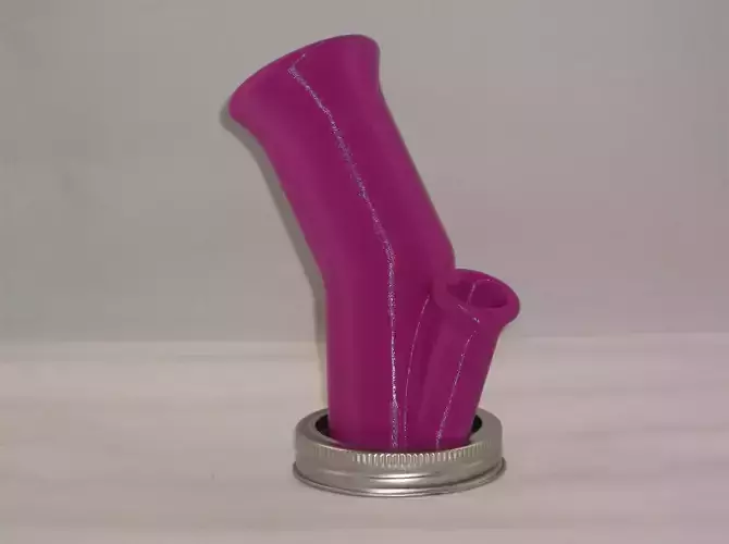 Mason Jar Water Pipe 3d Printed Lid 3D print model