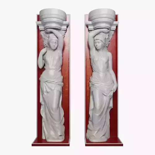 Caryatid Sculpture Low-poly 3D model