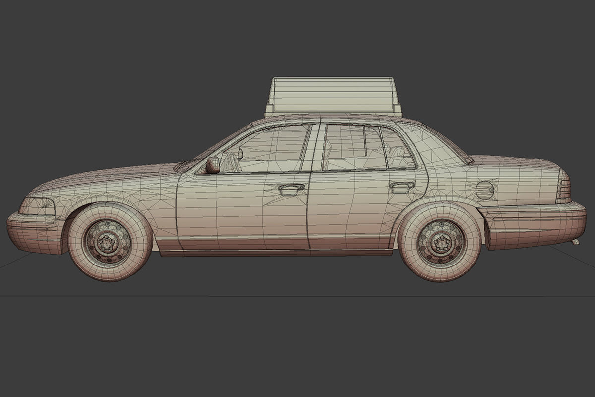New York Taxi Low-poly 3D model_11