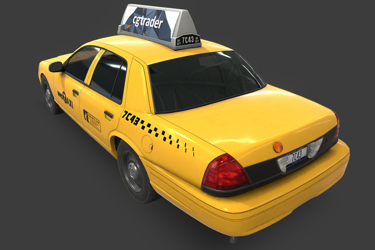 New York Taxi Low-poly 3D model_1