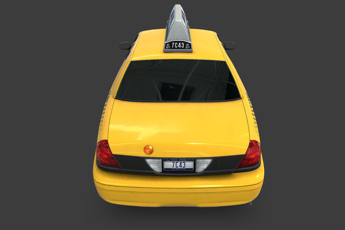 New York Taxi Low-poly 3D model_4