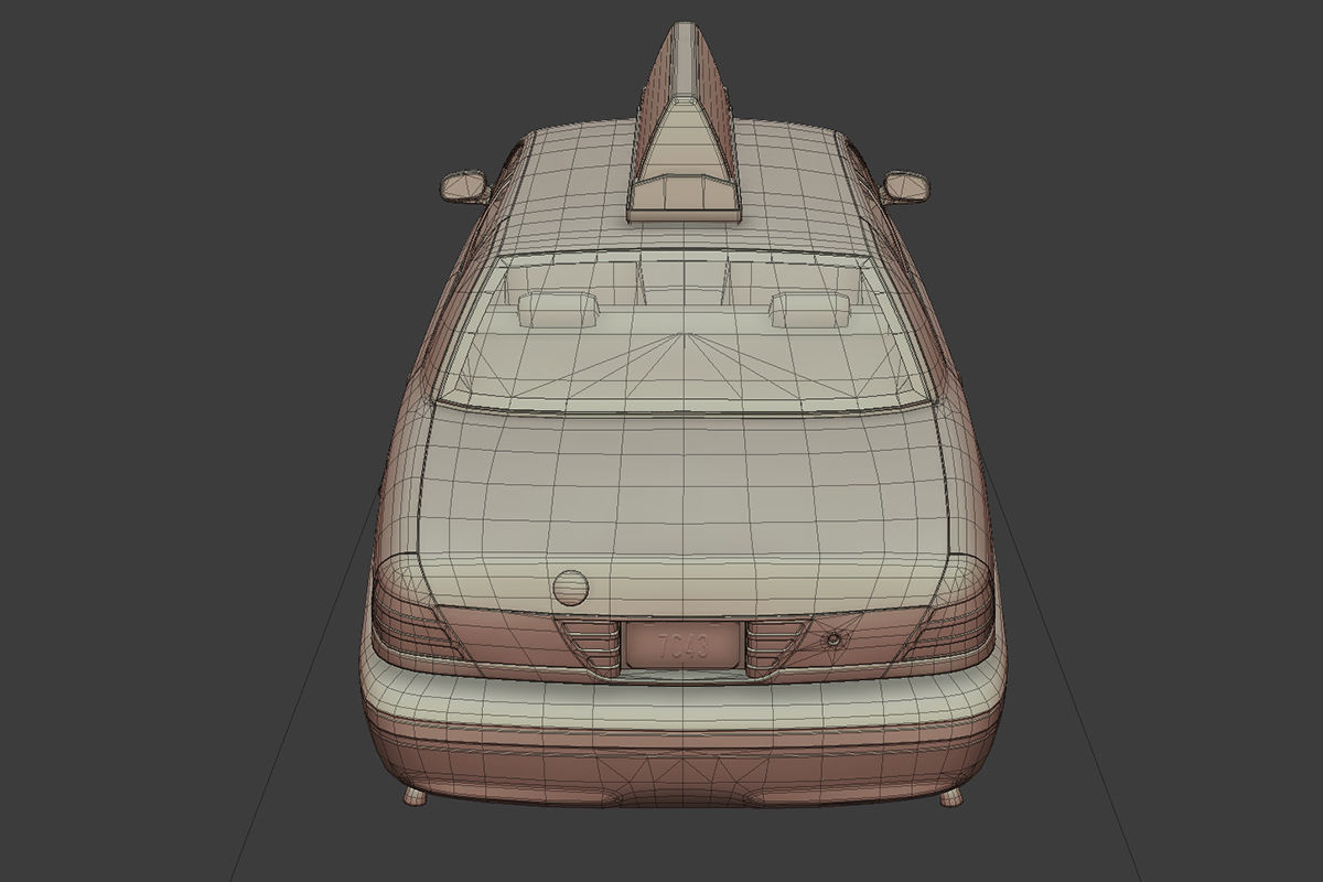 New York Taxi Low-poly 3D model_12