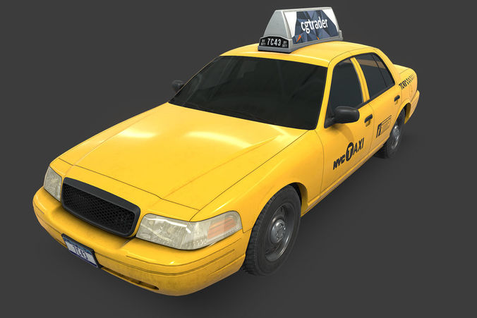 New York Taxi Low-poly 3D model