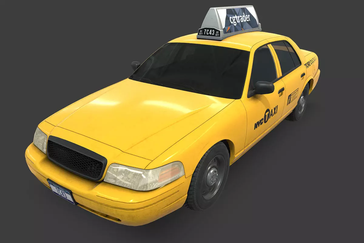 New York Taxi Low-poly 3D model_0