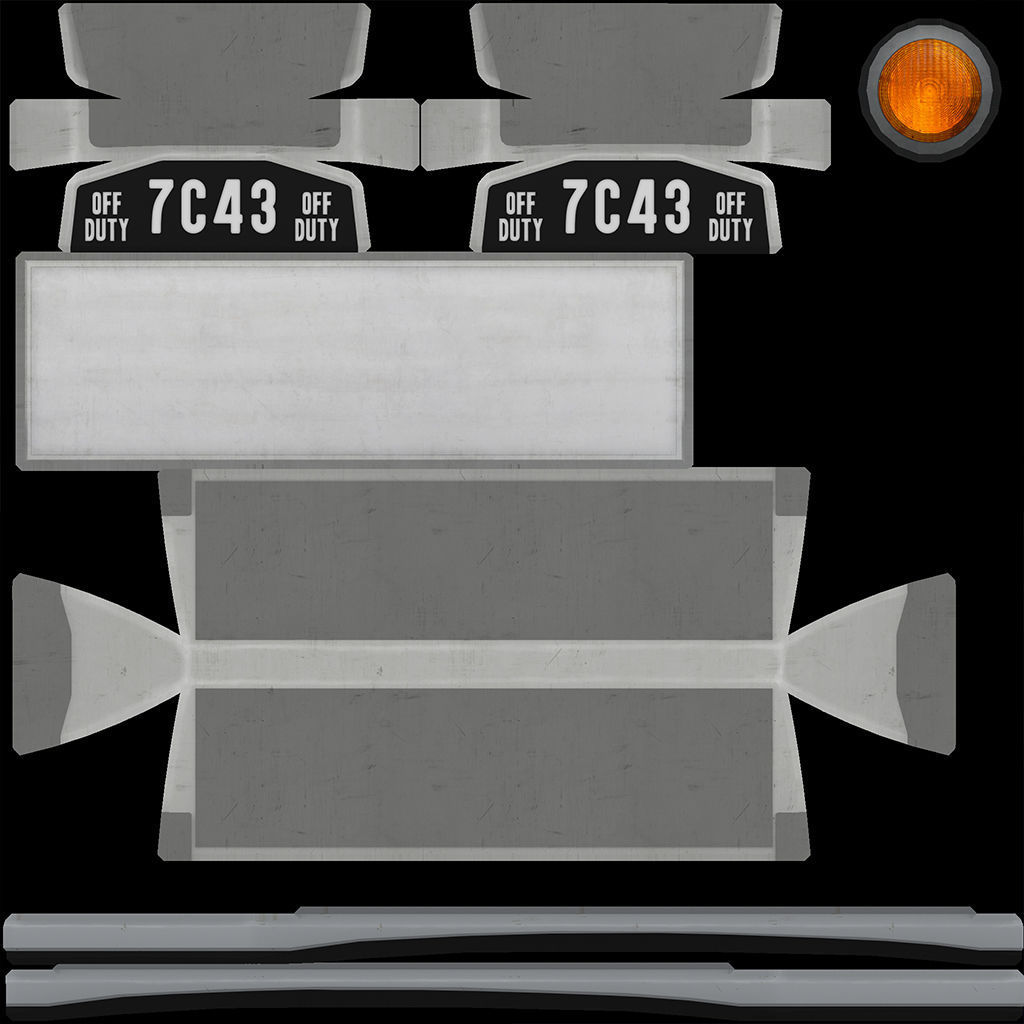 New York Taxi Low-poly 3D model_15