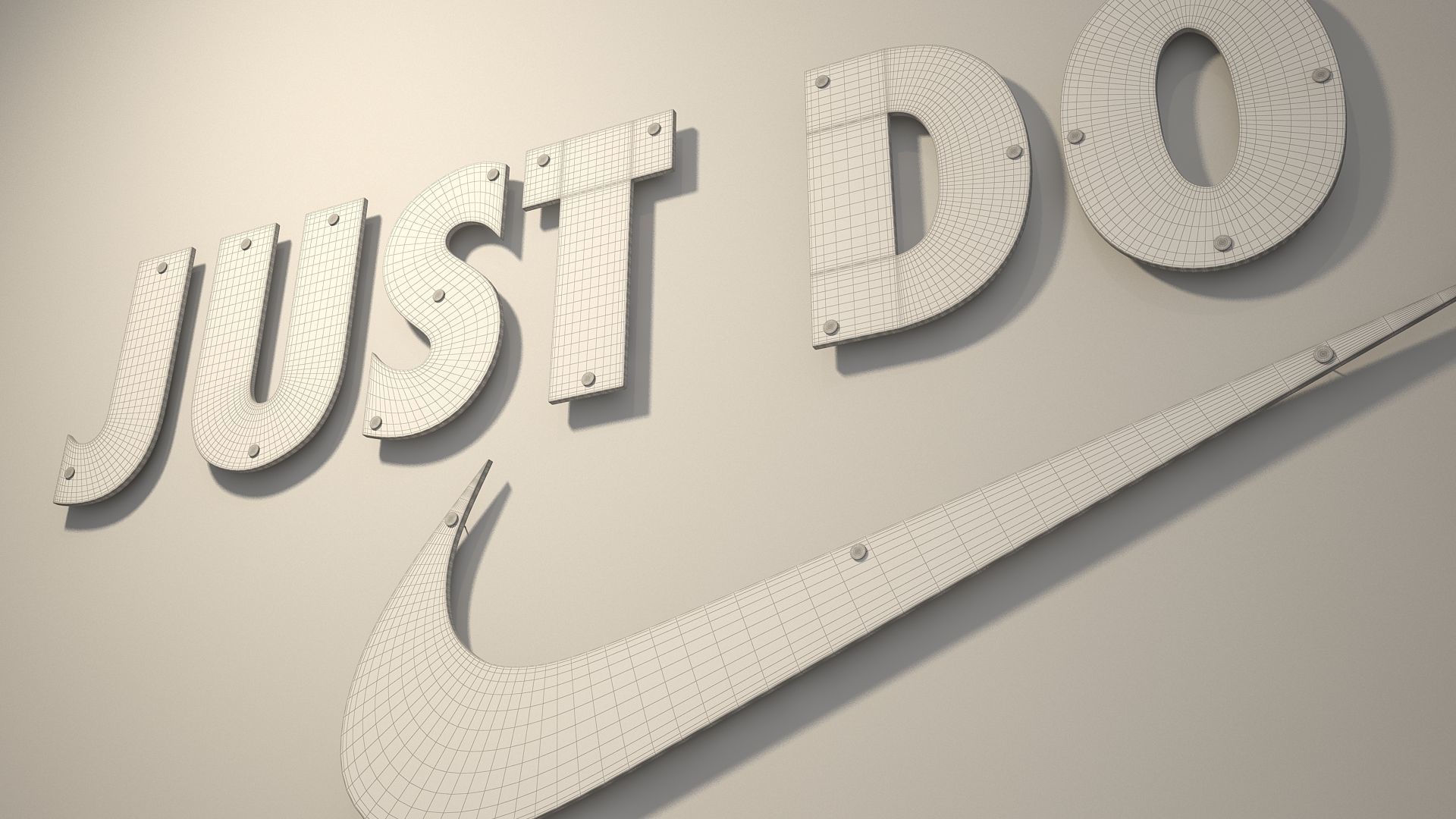 logo sign Nike Just do it 3d Low-poly 3D model_11