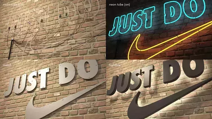 logo sign Nike Just do it 3d Low-poly 3D model