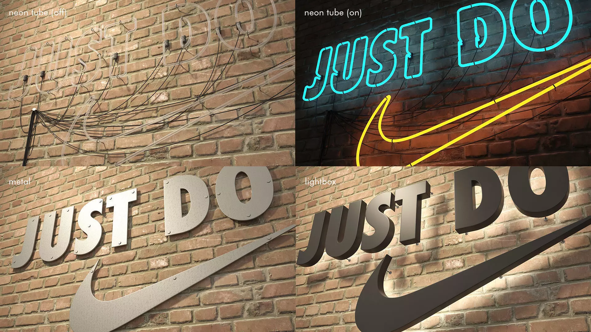 logo sign Nike Just do it 3d Low-poly 3D model_0