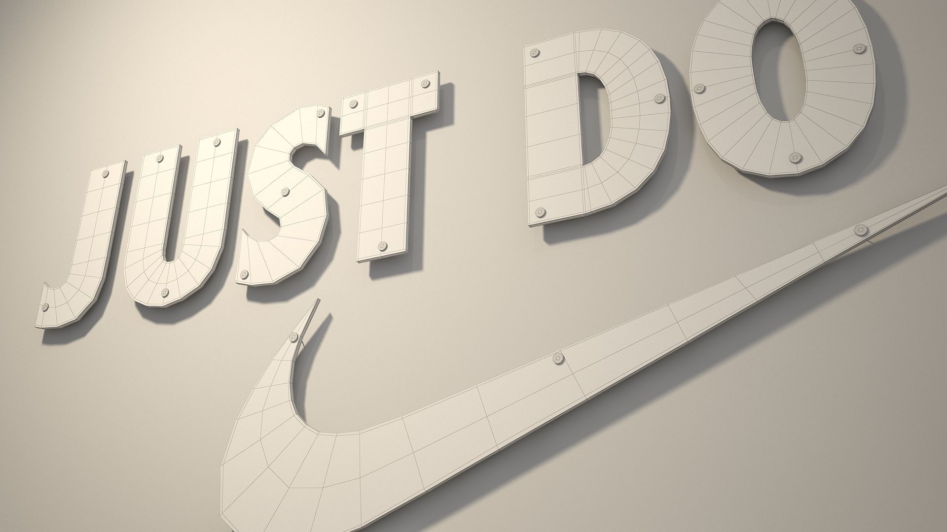 logo sign Nike Just do it 3d Low-poly 3D model_12