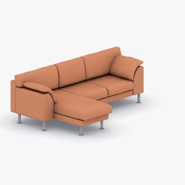 0982 - Sofa Low-poly 3D model_0