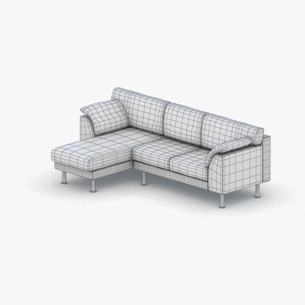 0982 - Sofa Low-poly 3D model_1