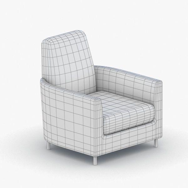 0984 - Armchair Low-poly 3D model_2