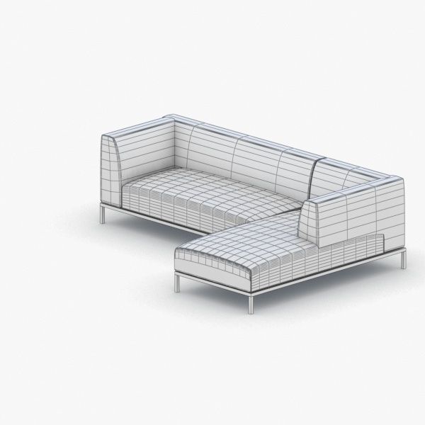 0985 - Sofa Low-poly 3D model_1