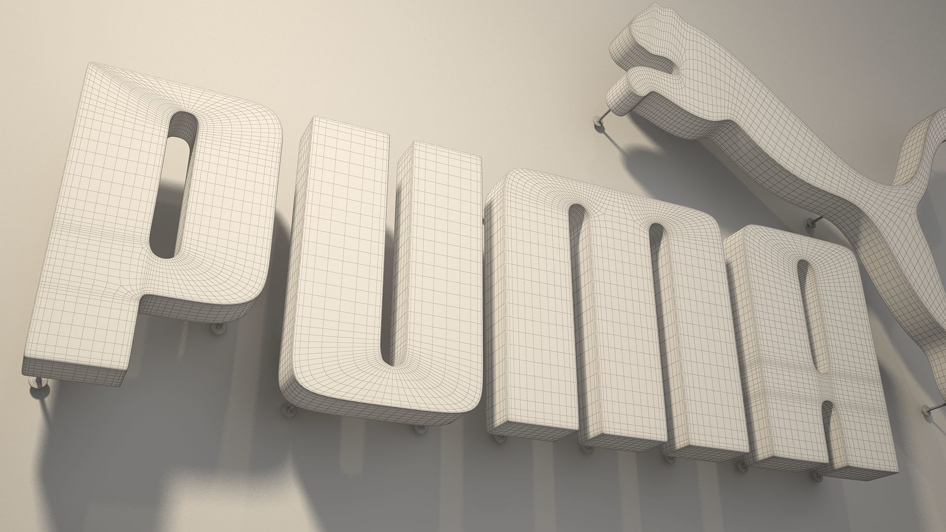 logo sign Puma 3d Low-poly 3D model_7