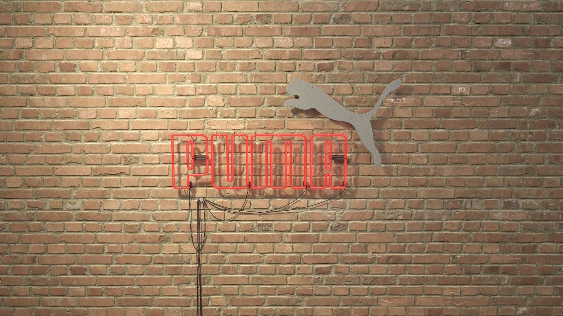 logo sign Puma 3d Low-poly 3D model_12