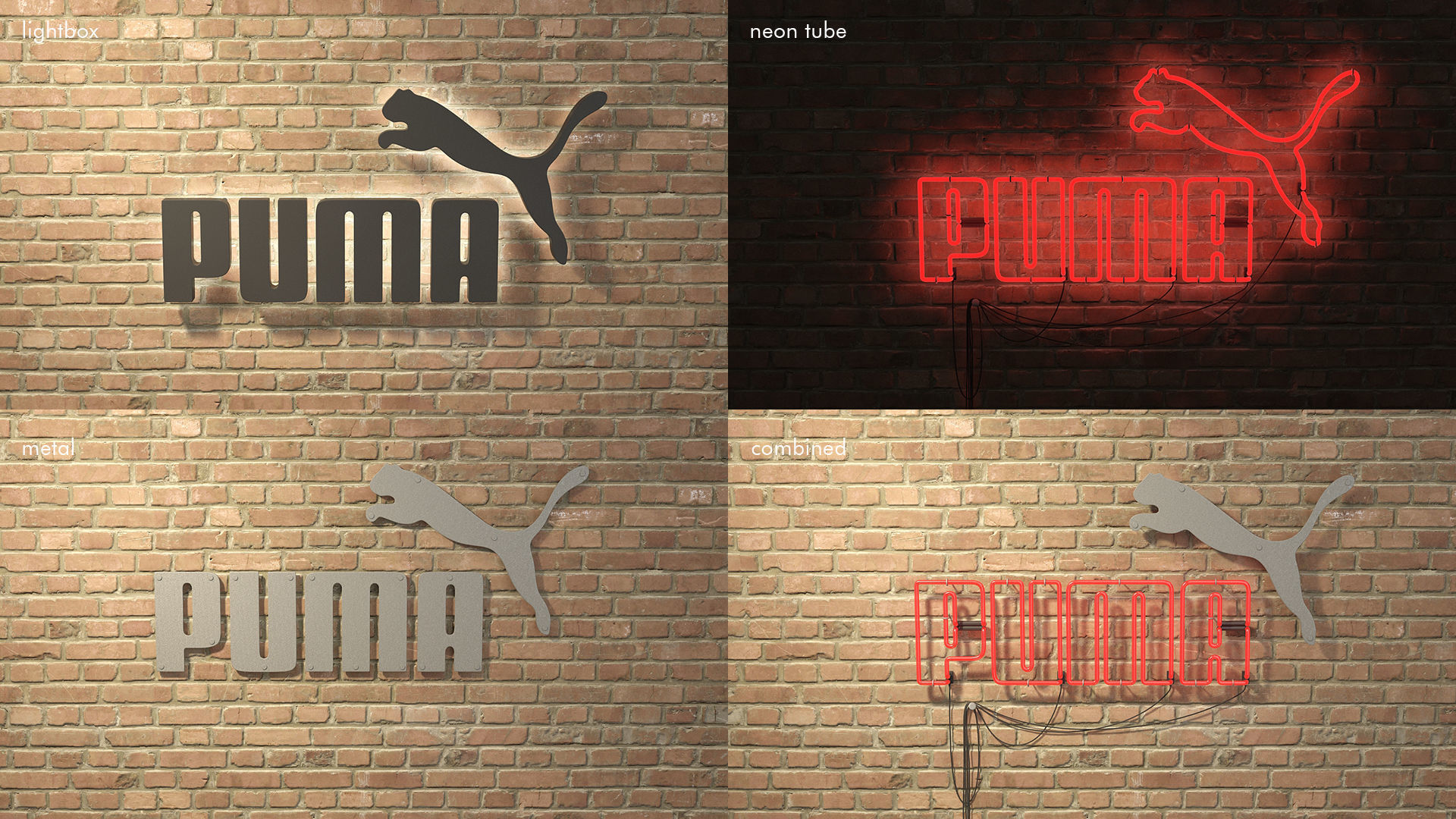 logo sign Puma 3d Low-poly 3D model_1