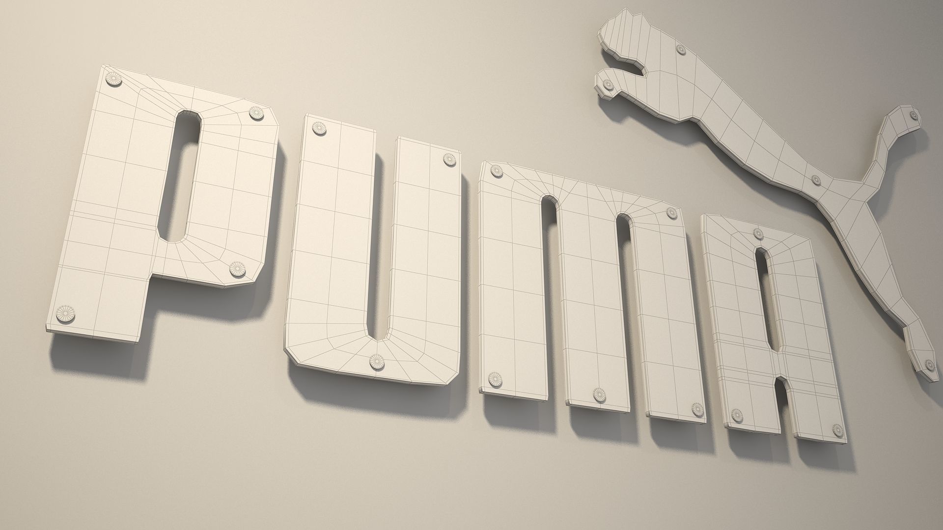logo sign Puma 3d Low-poly 3D model_10
