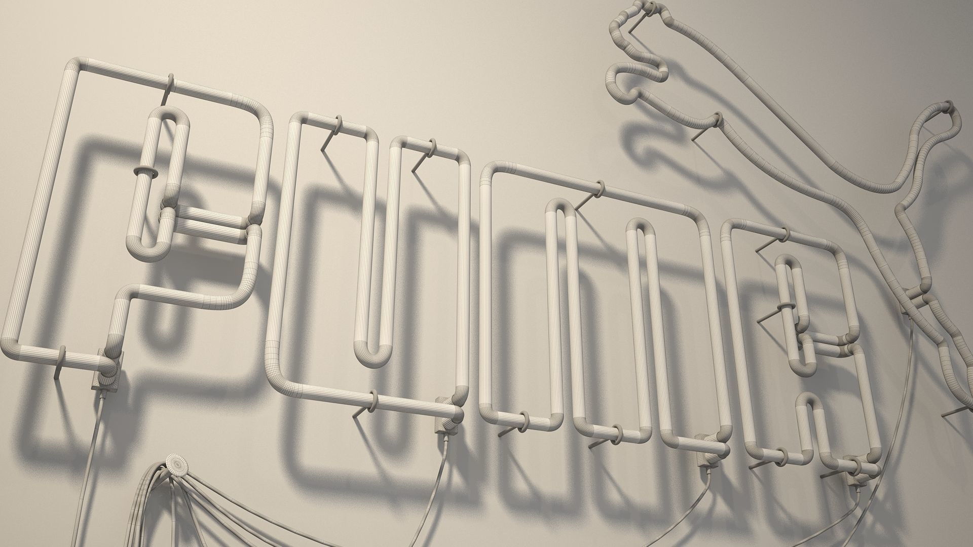 logo sign Puma 3d Low-poly 3D model_19
