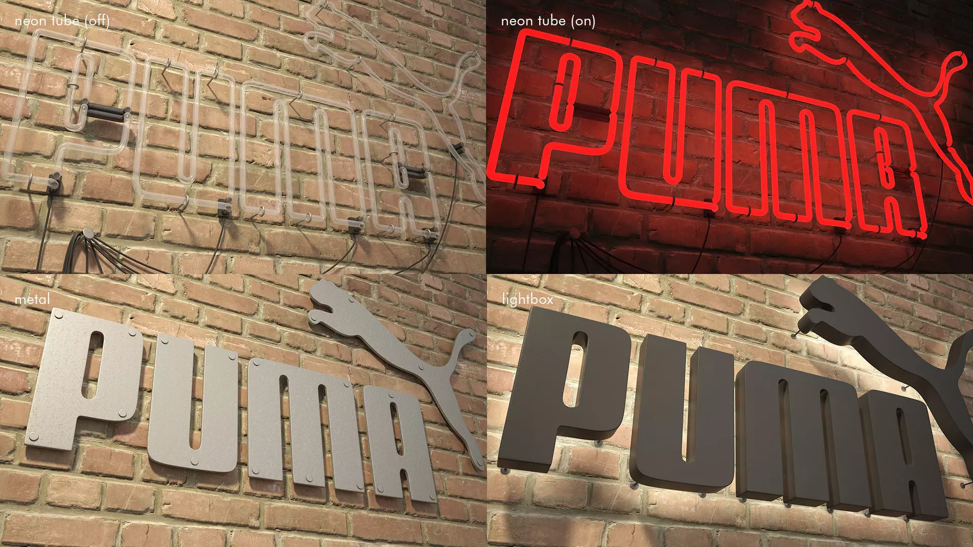 logo sign Puma 3d Low-poly 3D model_0